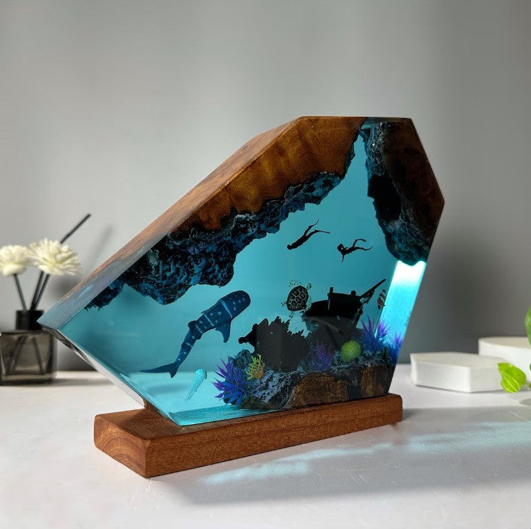 Lámpara de Resina "Arrecife Marino" – Regalo Original del Océano