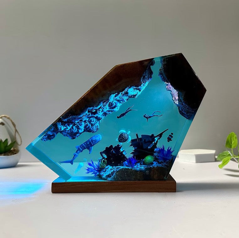 Lámpara de Resina "Arrecife Marino" – Regalo Original del Océano