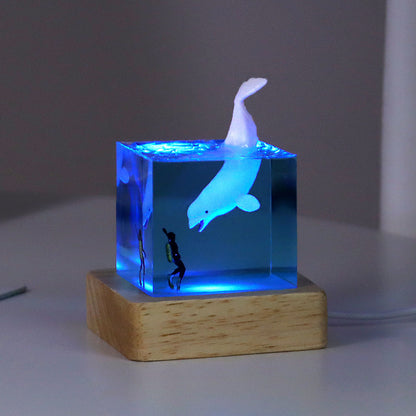 Lámpara de Resina Cubo Océano