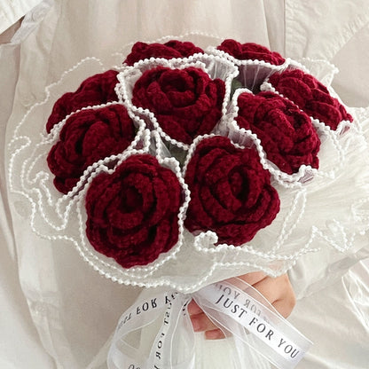Ramo Rosas Crochet: Regalo Romántico y Eterno