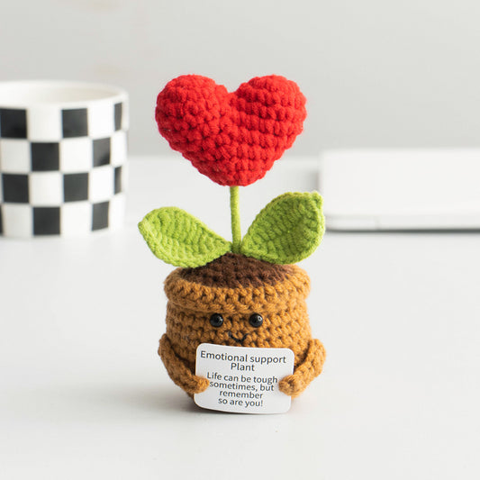 Girasol & Corazón Positivo Tejidos - Regalo Artesanal Alegre