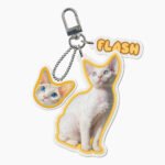 Llavero Gato Personalizado – Diseño Líneas Amarillas