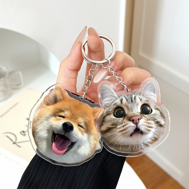 Sencilla Llavero Personalizado De Mascota